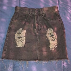 forever 21 black denim skirt